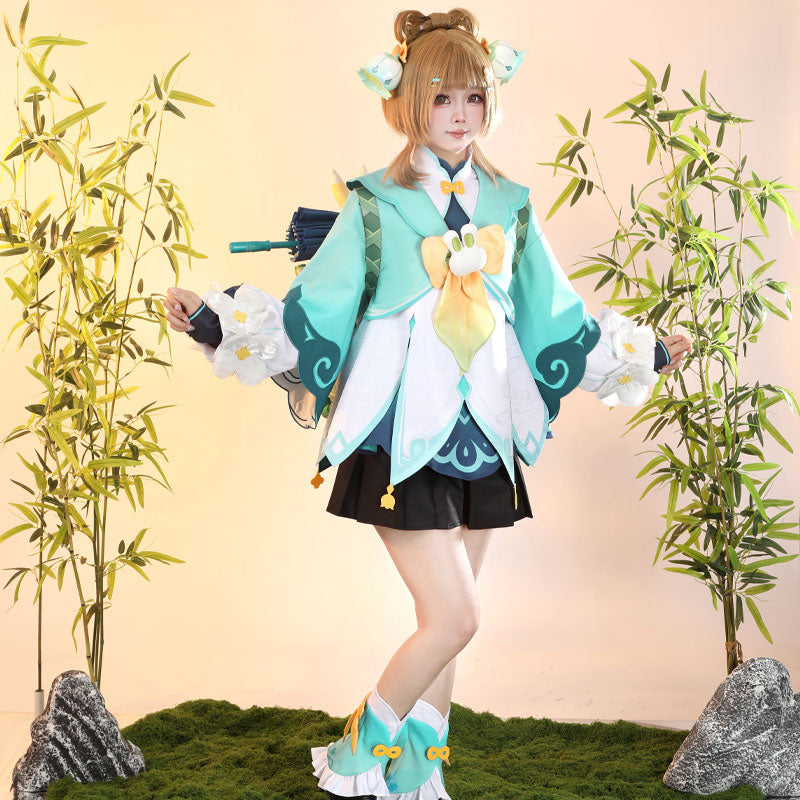 Genshin Impact Yaoyao Rainlit Bamboo Reverie Cosplay Costumes