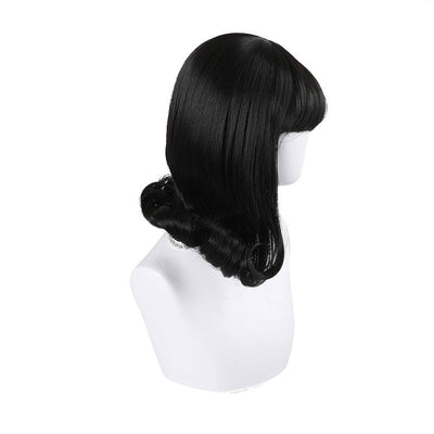 Women Fashion Short Black Curls Sweet Bangs Lolita Wig