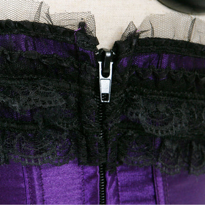 Bustier Corset Top for Women Overbust Lace Up Waist Cincher Shapewear Lingerie