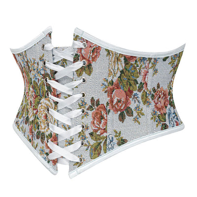 Corset Belt for Women Floral Lace Up Boned Underbust Corset Waist Belts