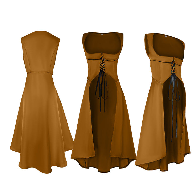 Steampunk Medieval Renaissance Halloween Women's Long Dress Cosplay Costumes
