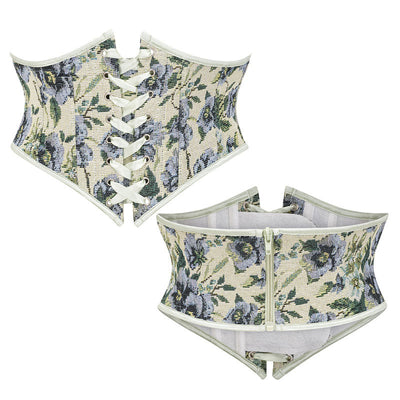 Corset Belt for Women Floral Lace Up Boned Underbust Corset Waist Belts
