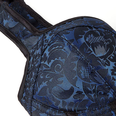 Women's Jacquard Shoulder Straps Corset Tops Lace Up Overbust Bustier Renaissance Court Push Up Crop Tops Waist Cincher