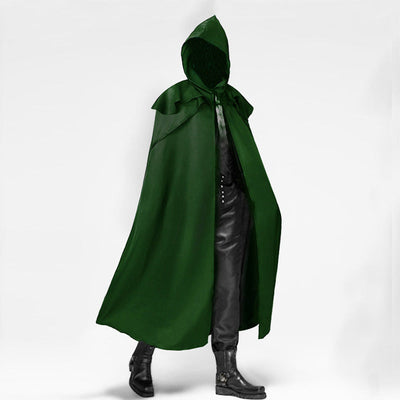Medieval Retro Gothic Long Halloween Cape with Hood Cosplay Costumes