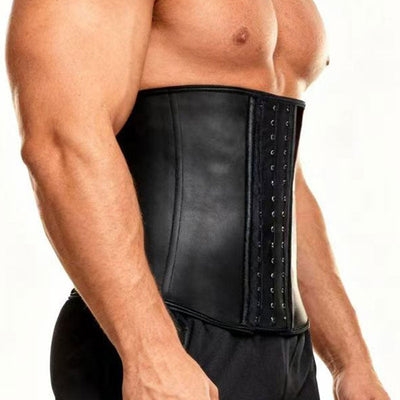Mens 9-bone Waist Trainer Latex Trimmer Tummy Control Shapewear Slimming Girdle Stomach Band Back Support Body Shaper Belt