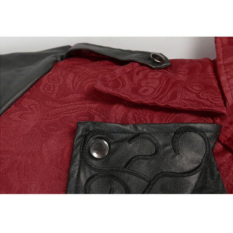 European Style Retro Patchwork Jacket Men Gothic Halloween Cosplay Costumes