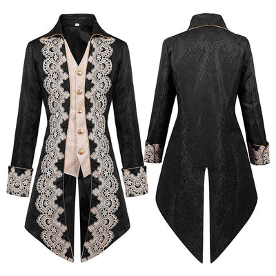 Mens Steampunk Medieval Jacket Gothic Victorian Frock Coat Cosplay Costumes