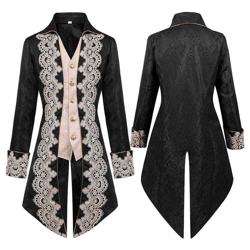 Mens Steampunk Medieval Jacket Gothic Victorian Frock Coat Cosplay Costumes