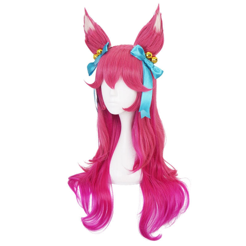 Game LOL Spirit Blossom Ahri Cosplay Wigs with Headwear
