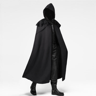 Medieval Retro Gothic Long Halloween Cape with Hood Cosplay Costumes
