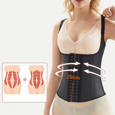 Steel-boned Waist Vest With Spaghetti Straps and Glossy Rubber Corset Cosplay Costumes