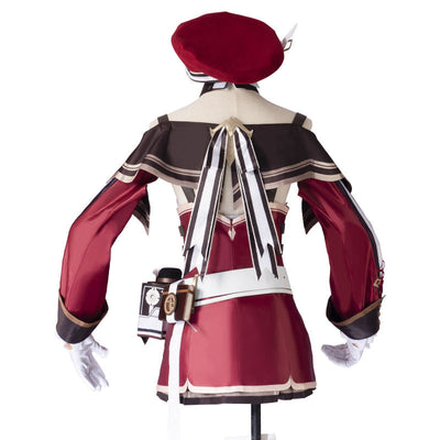 Game Genshin Impact Charlotte Cosplay Costumes With Hat