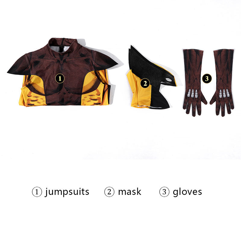 X-Men Wolverine Brown Ochre Suit Cosplay Costume