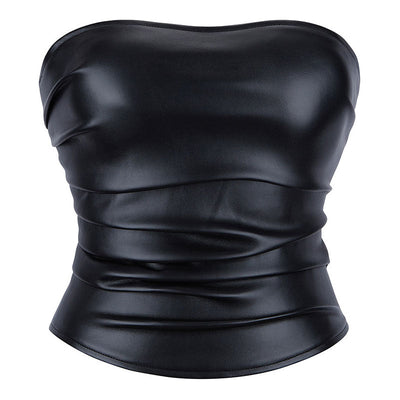 Women's Sexy Corset Tube Top Summer Lace-Up Backless Going Out Double Lined Cropped Tank Tops