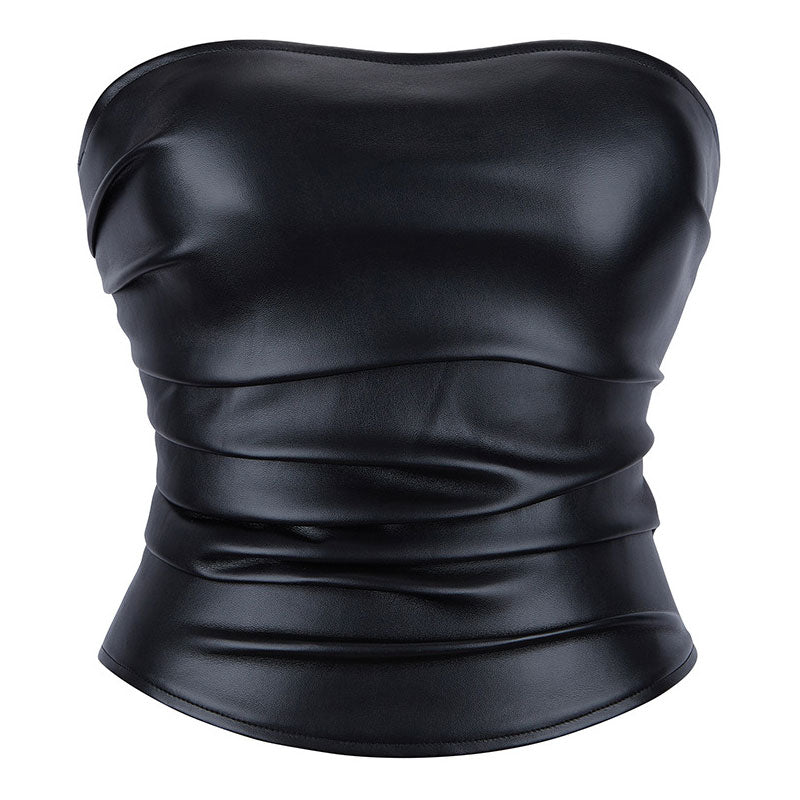 Women's Sexy Corset Tube Top Summer Lace-Up Backless Going Out Double Lined Cropped Tank Tops