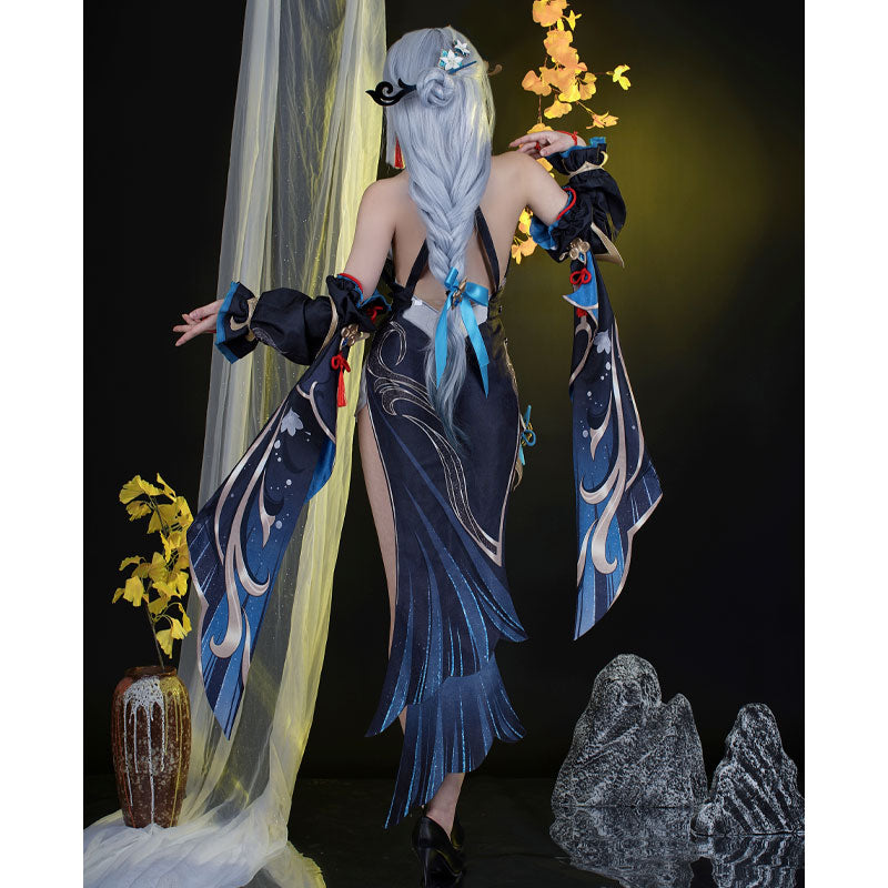 Game Genshin Impact Frostflower Dew Shenhe Cosplay Costumes
