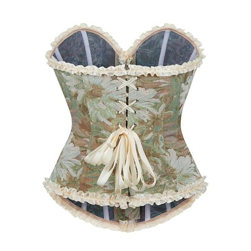 Retro Courtly Oil Painting Style Pleated Lace Corset Cosplay Costumes