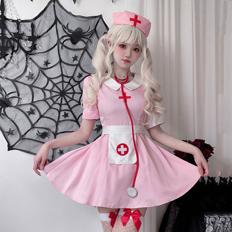 Halloween Pink Adult Nurse Skirt Cosplay Costumes