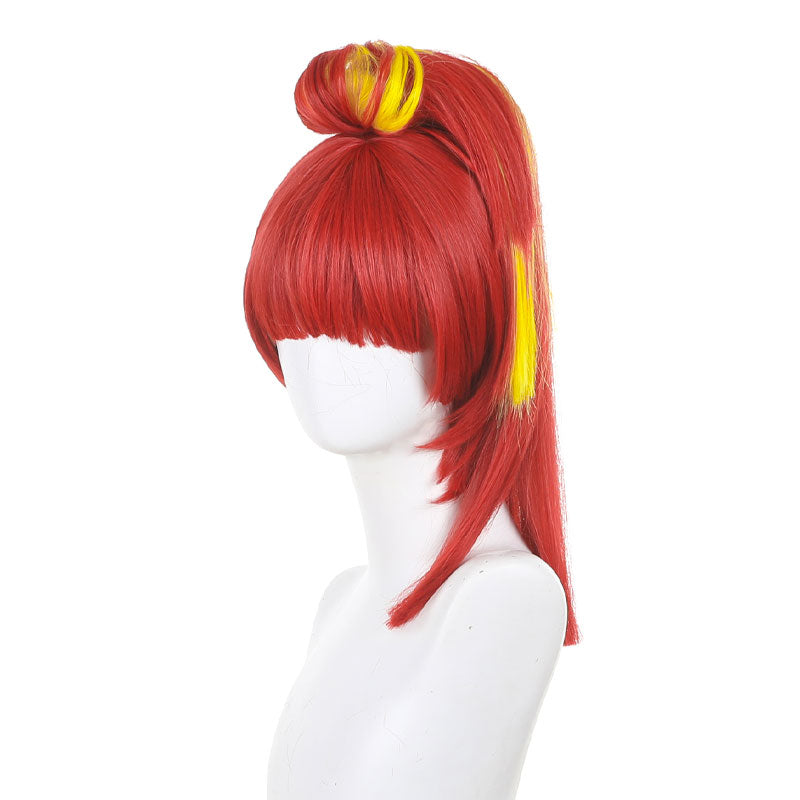 Gnosia SQ Red Yellow Highlights Cosplay Wigs