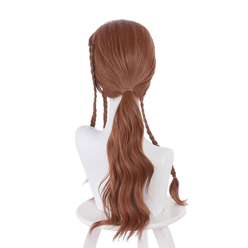 Moive Black Widow Natasha Romanoff Brown Ponytail Braid Cosplay Wigs