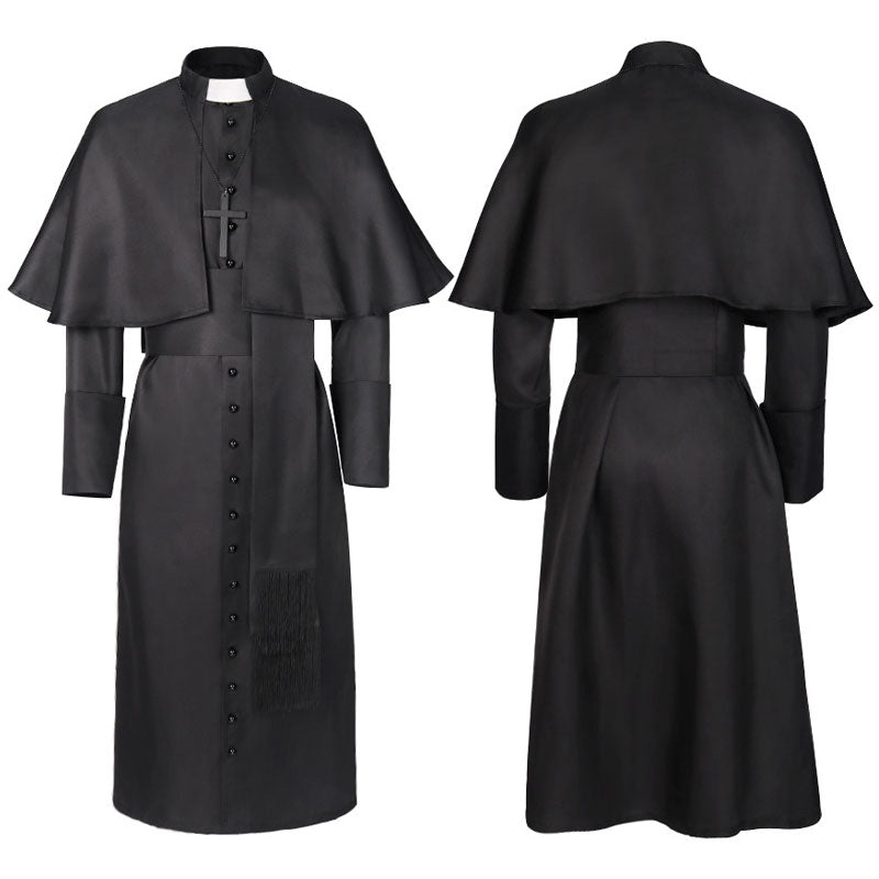 European Medieval Halloween Wizard Priest Robe Cosplay Costumes