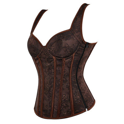 European-style Court-print Shoulder Strap Slimming and Shaping Bodysuit Cosplay Costumes