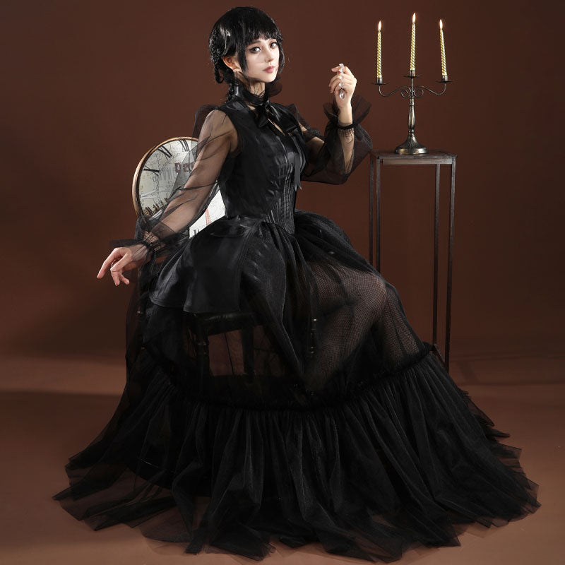 Wednesday Season 2 Wednesday Addams Black Dance Mesh Dress Cosplay Costumes