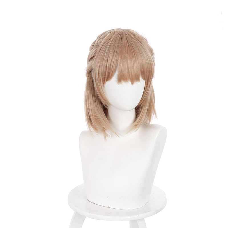 Anime Osananajimi ga Zettai ni Makenai Love Comedy Shida Kuroha Brownish Yellow Short Cosplay Wig