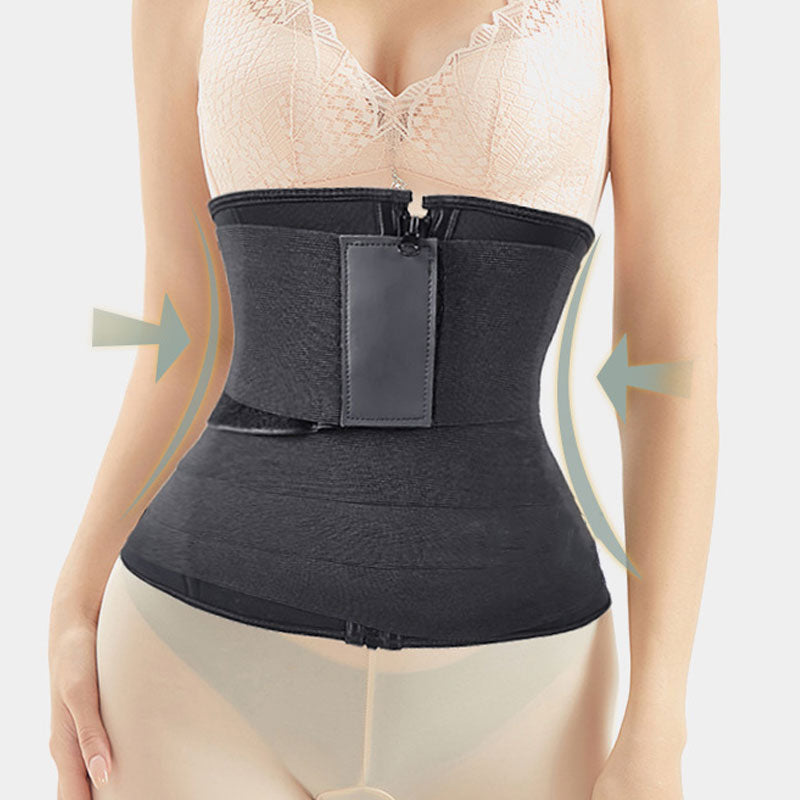 Zip Wrap Compression Sweat Waist Trainer Corset Trimmer Shaper Belt for Women