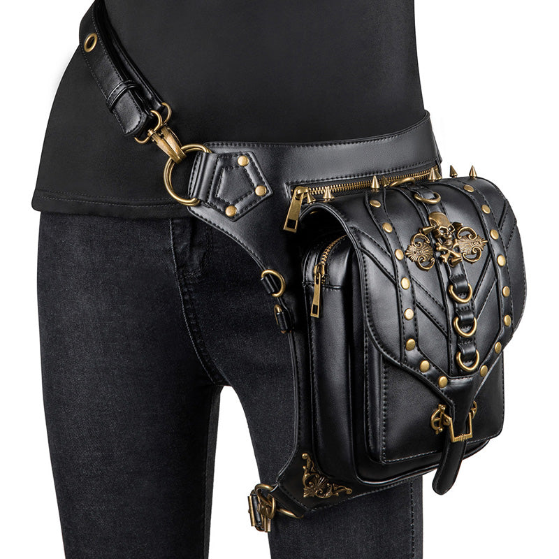 Steampunk Retro Single Shoulder Crossbody Motorcycle Waist Bag Cosplay Props