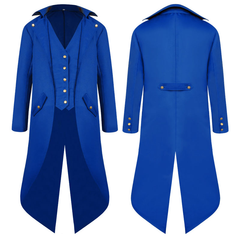European Medieval Retro Men's Mid-length Punk Retro Tuxedo Halloween Costumes