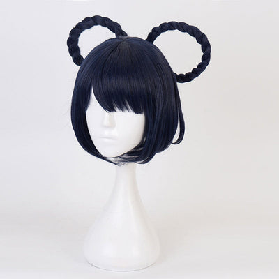 Game Genshin Impact Xiangling Navy Blue Cosplay Wigs
