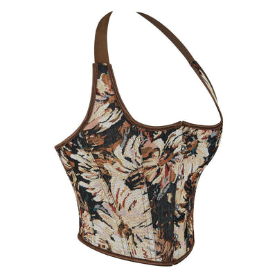 European Retro Oil Painting Style Halter Neck Corset Top Cosplay Costumes