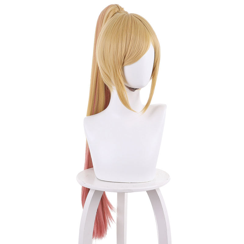Anime My Dress-Up Darling Kitagawa Marin Yellow Gradient Pink Ponytail Cosplay Wigs