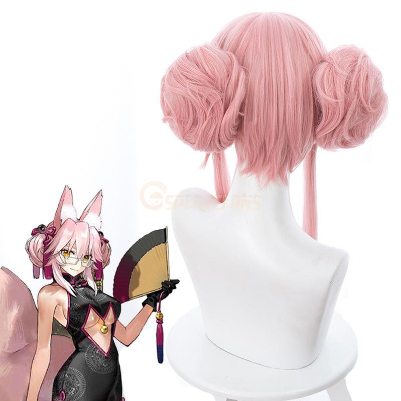FGO Fate/Grand Order Tamamo no Mae Fox Secretary Cheongsam Su Daji Pink Cosplay Wigs