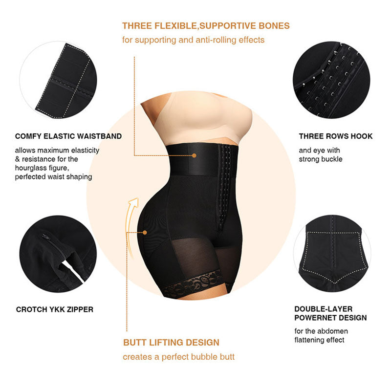 Plus Size Shapewear Faja Body Shaper Tummy Control Shapewear Fajas Colombianas Moldeadoras Butt Lifting Shorts