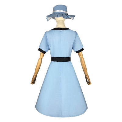 Anime Steins;Gate Shiina Mayuri Blue Dress Cosplay Costume with Hat