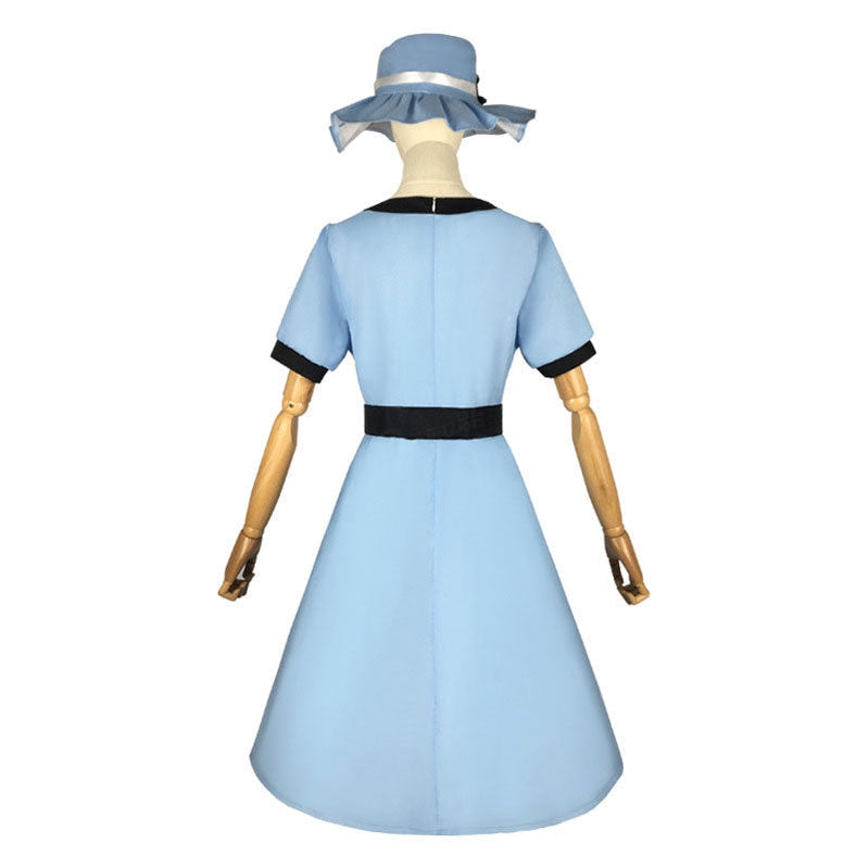 Anime Steins;Gate Shiina Mayuri Blue Dress Cosplay Costume with Hat