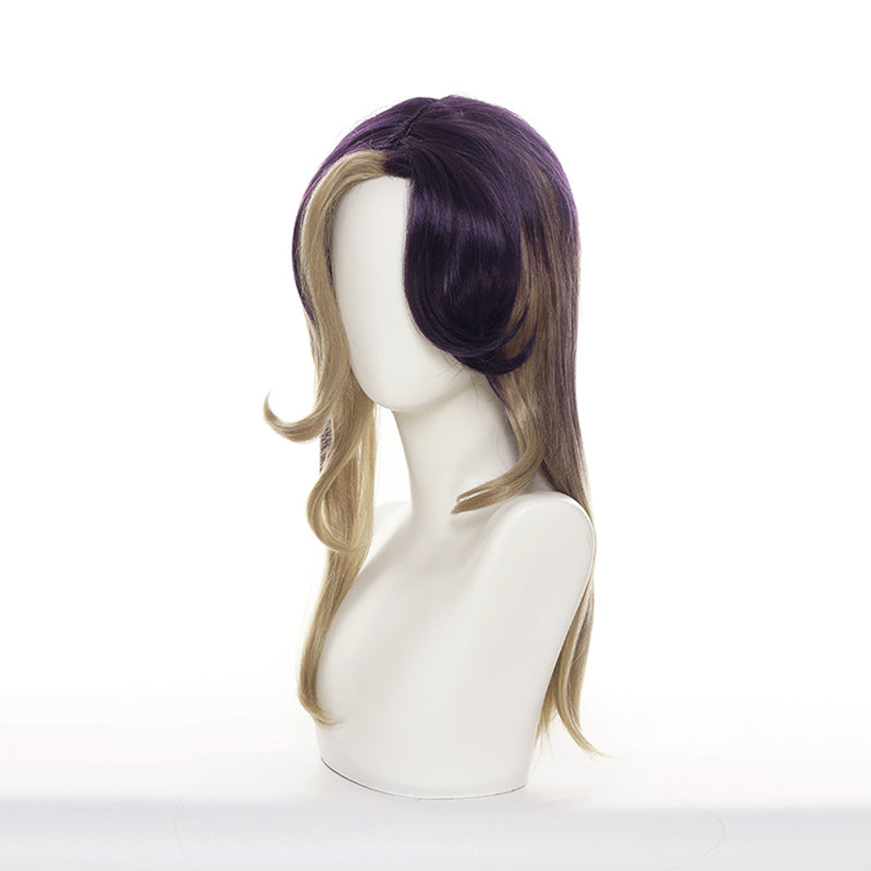 Game LOL Coven Ahri Purple Blonde Long Cosplay Wigs