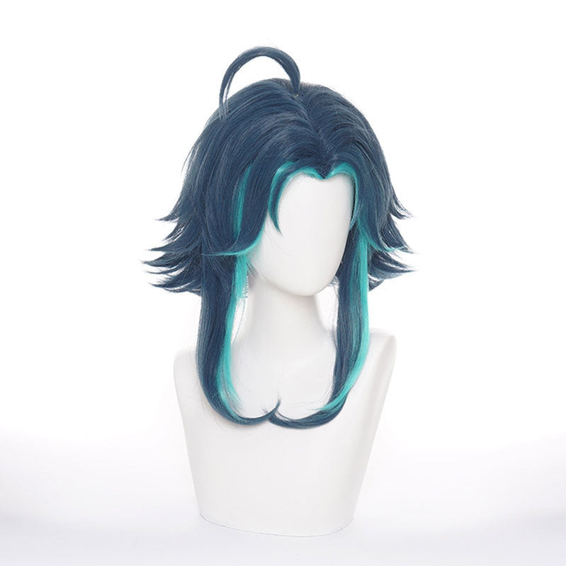 Game Genshin Impact Xiao Dark Green Cosplay Wigs