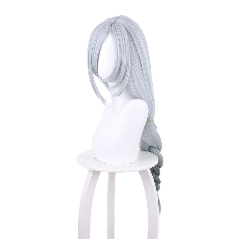 Game Genshin Impact Shenhe Long Grey Twist Braid Cosplay Wigs