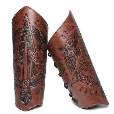 Steampunk Retro Embossed Knight Wristbands Cosplay Props