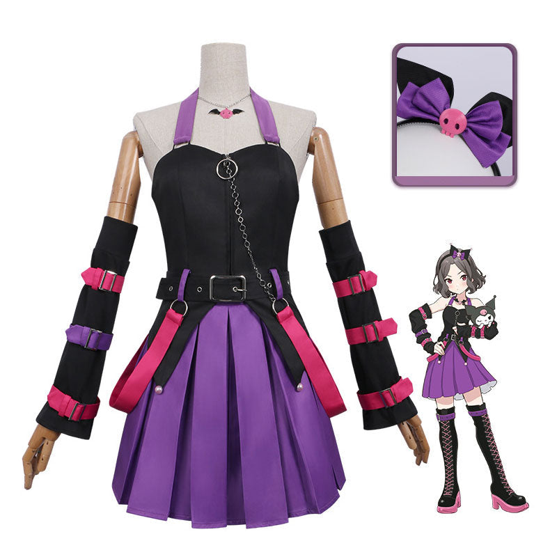 Girls Band Cry Tomo Ebizuka Purple Uniform Cosplay Costumes