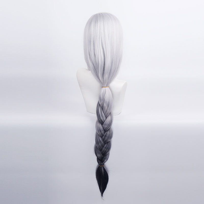 Game Genshin Impact Shenhe Long Grey Gradient Black Cosplay Wigs