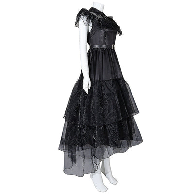 Wednesday The Addams Family  Wednesday Black Raval Ball Dress Cosplay Costumes