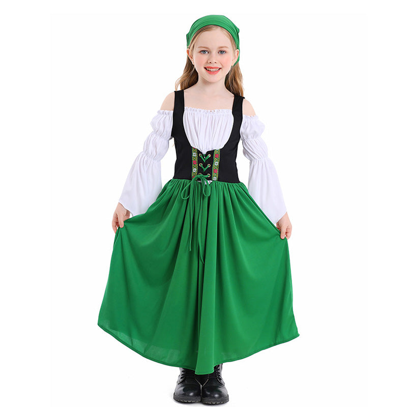 Medieval Farm Munich Beer Festival Kids Long Dress Cosplay Costumes