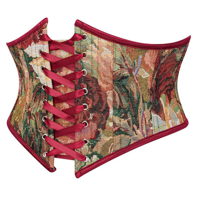 Corset Belt for Women Floral Lace Up Boned Underbust Corset Waist Belts