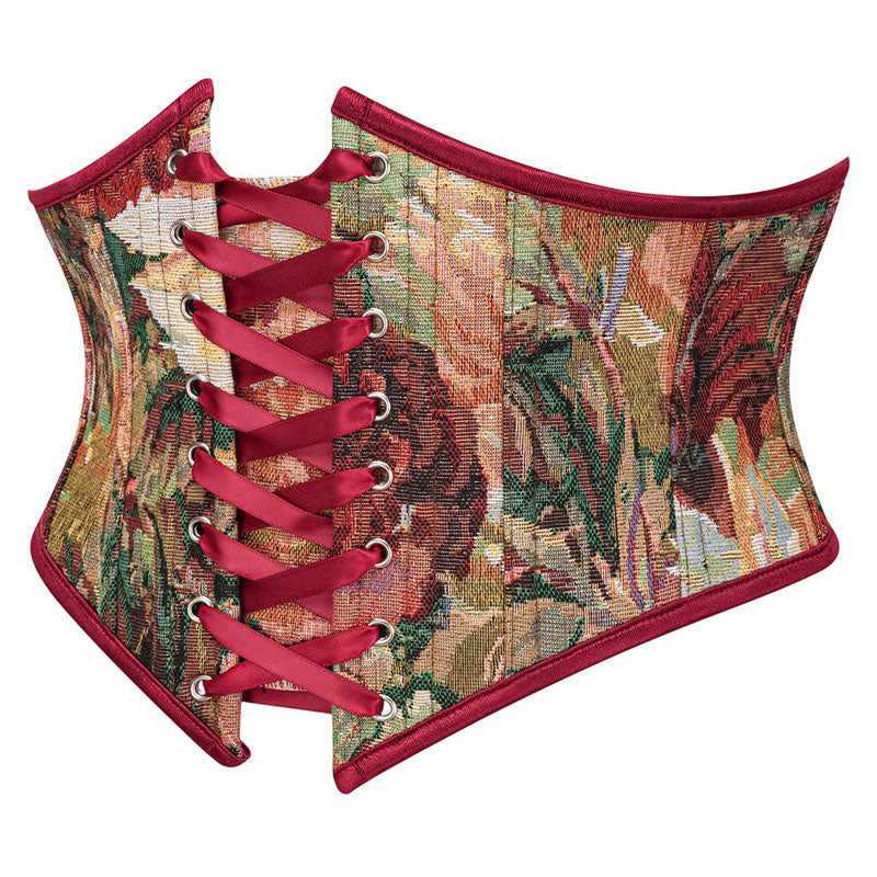 Corset Belt for Women Floral Lace Up Boned Underbust Corset Waist Belts