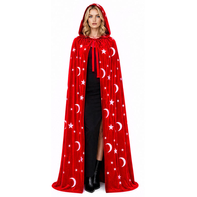 Halloween Death Demon Vampire Wizard Party Party Star Moon Velvet Cape Cosplay Costume