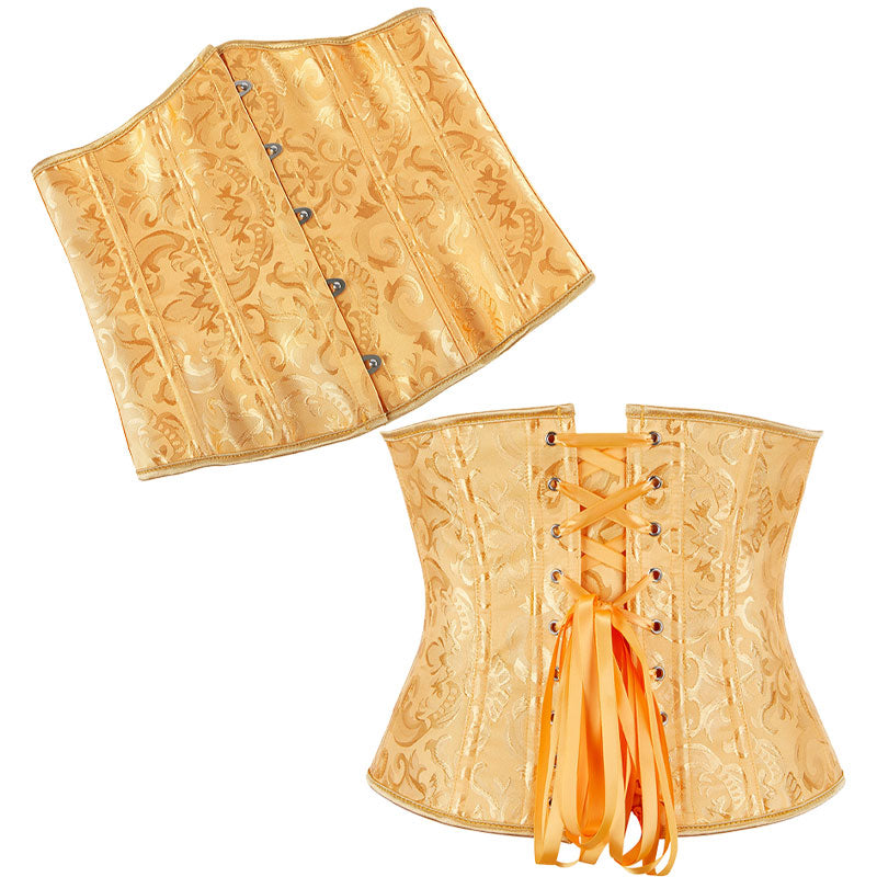 Corset Women‘s Brocade Underbust Boned Corsets Bustier Waist Trainer